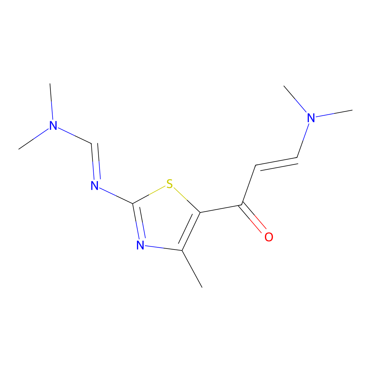 N'-{5-[(2E)-3-(Dimethylamino)-2-propenoyl]-4-methyl-1,3-thiazol-2-yl}-N,N-dimethylimidoformamide molecular structure, CAS 507487-90-3