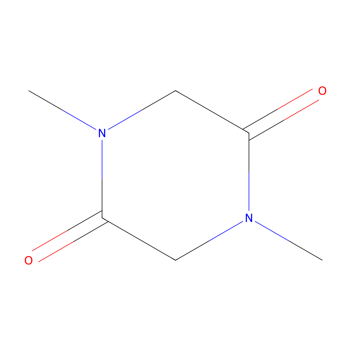 1,4-Dimethylpiperazine-2,5-dione molecular structure, CAS 5076-82-4