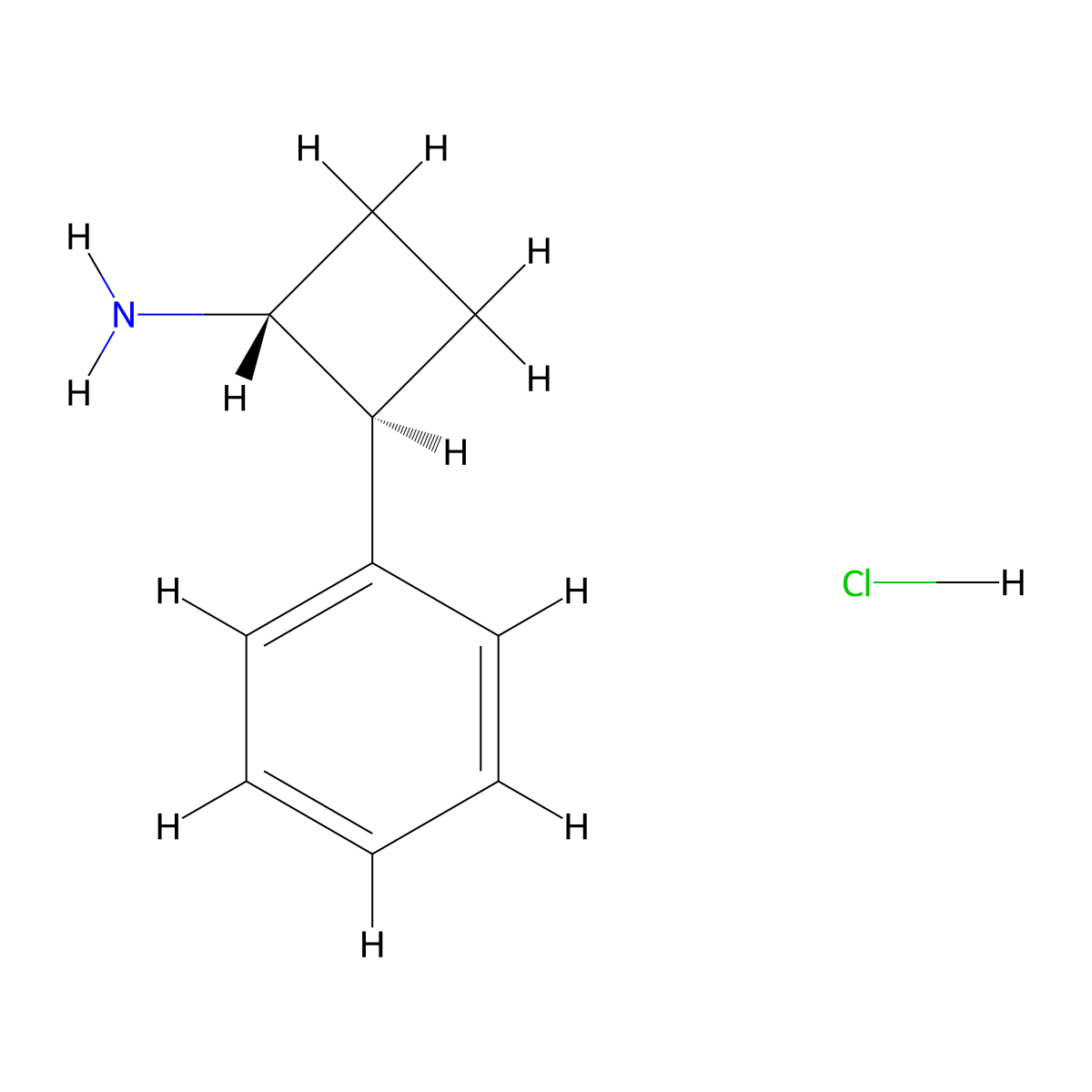 rac-(1R,2S)-2-phenylcyclobutan-1-amine hydrochloride molecular structure, CAS 50765-03-2