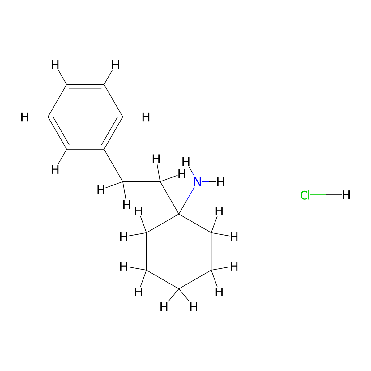 1-(2-Phenylethyl)cyclohexan-1-amine hydrochloride molecular structure, CAS 50765-07-6