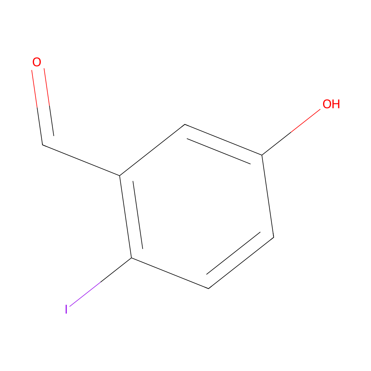 5-Hydroxy-2-iodobenzaldehyde molecular structure, CAS 50765-11-2