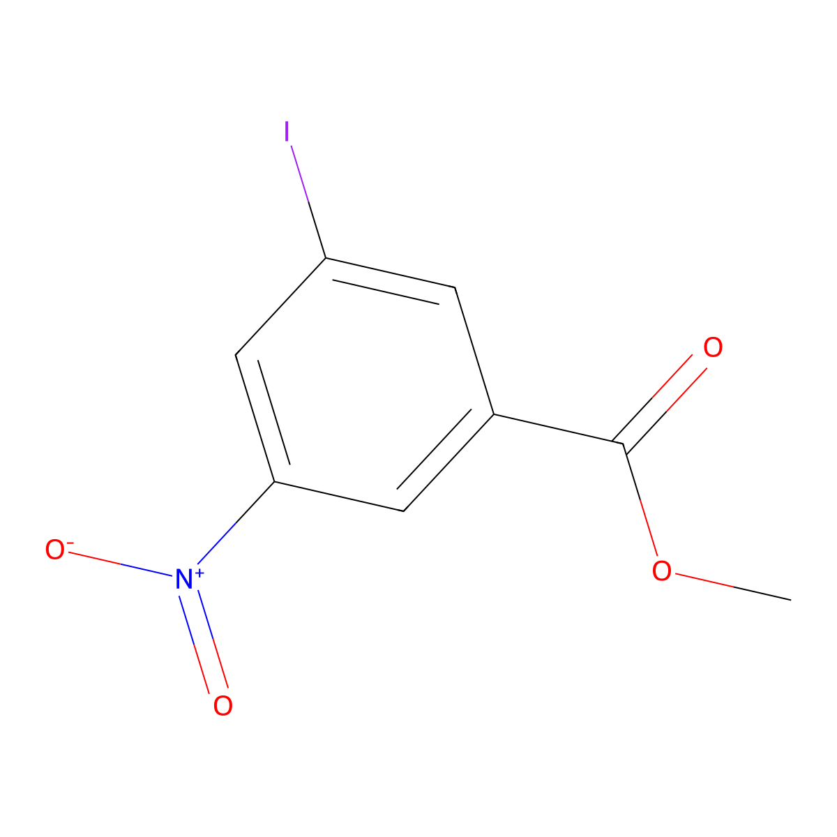 Methyl 3-iodo-5-nitrobenzoate molecular structure, CAS 50765-19-0