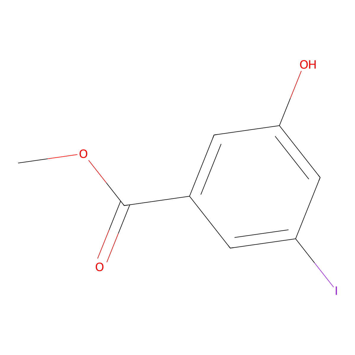 Methyl 3-hydroxy-5-iodobenzoate molecular structure, CAS 50765-22-5