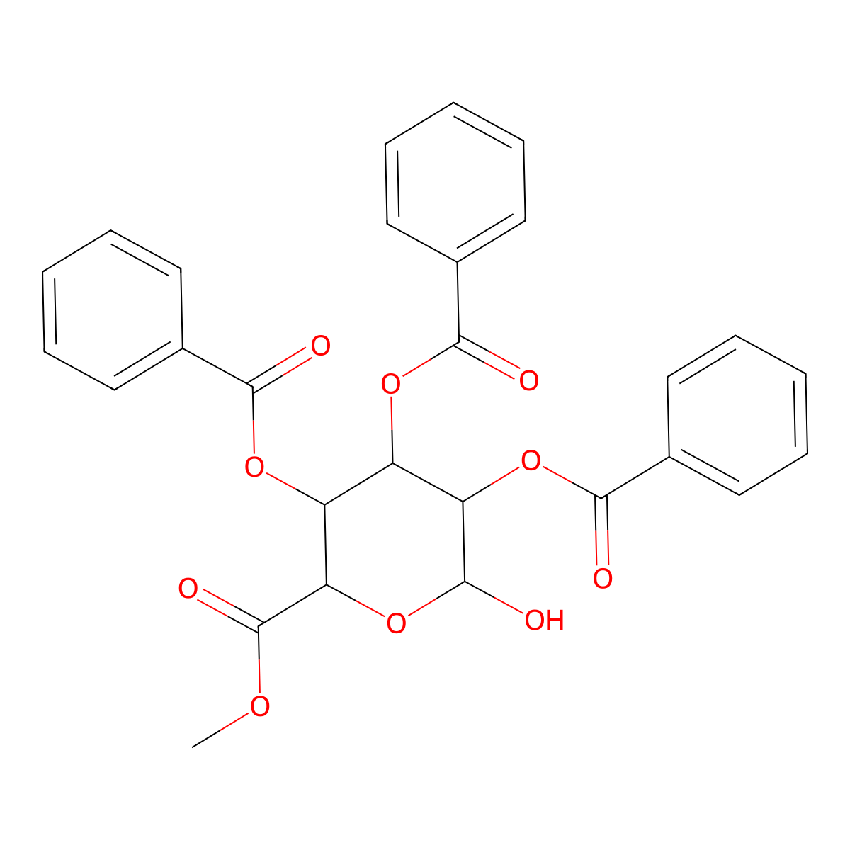 2,3,4-Tri-O-benzoyl-D-glucuronide methyl ester molecular structure, CAS 50767-71-0