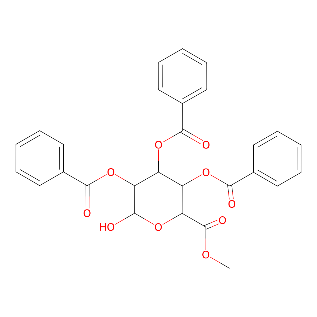 2,3,4-Tri-O-benzoyl-D-glucuronide methyl ester molecular structure, CAS 50767-71-0
