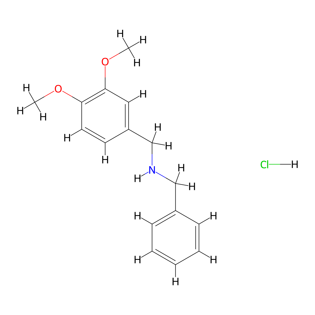N-[(3,4-Dimethoxyphenyl)methyl]-1-phenylmethanamine;hydrochloride molecular structure, CAS 5077-05-4