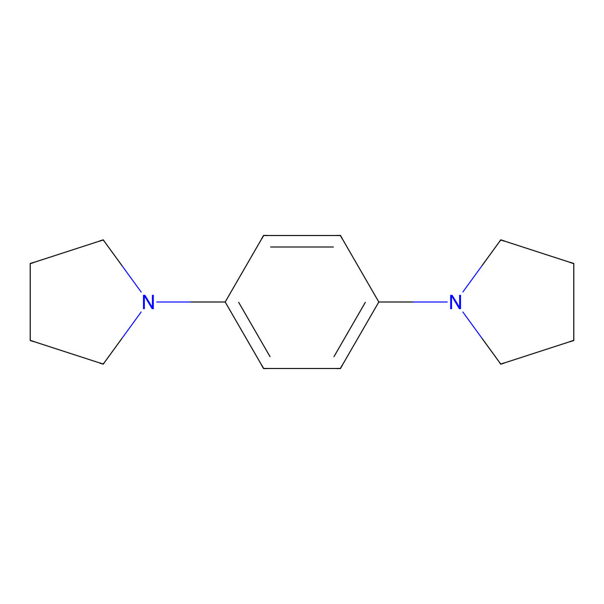 Pyrrolidine, 1,1'-(1,4-phenylene)bis- molecular structure, CAS 50771-64-7