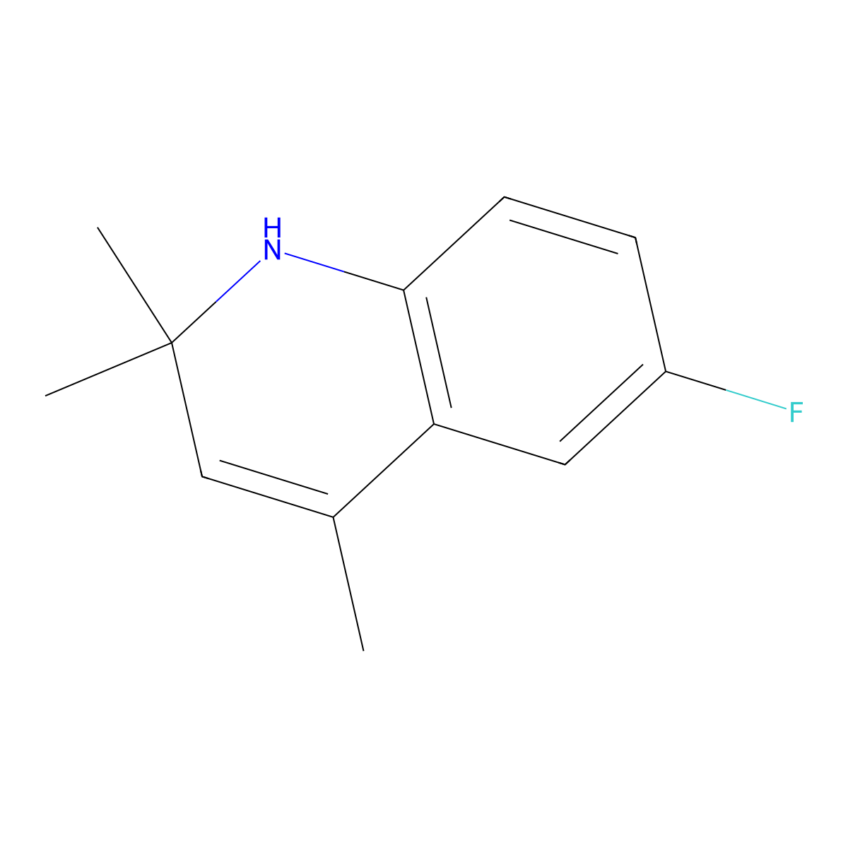 6-Fluoro-2,2,4-trimethyl-1,2-dihydroquinoline molecular structure, CAS 50772-15-1