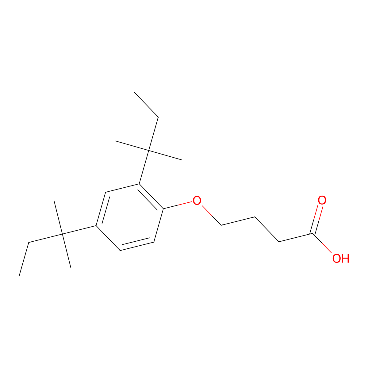4-(2,4-Bis(tert-pentyl)phenoxy)butyric acid molecular structure, CAS 50772-35-5