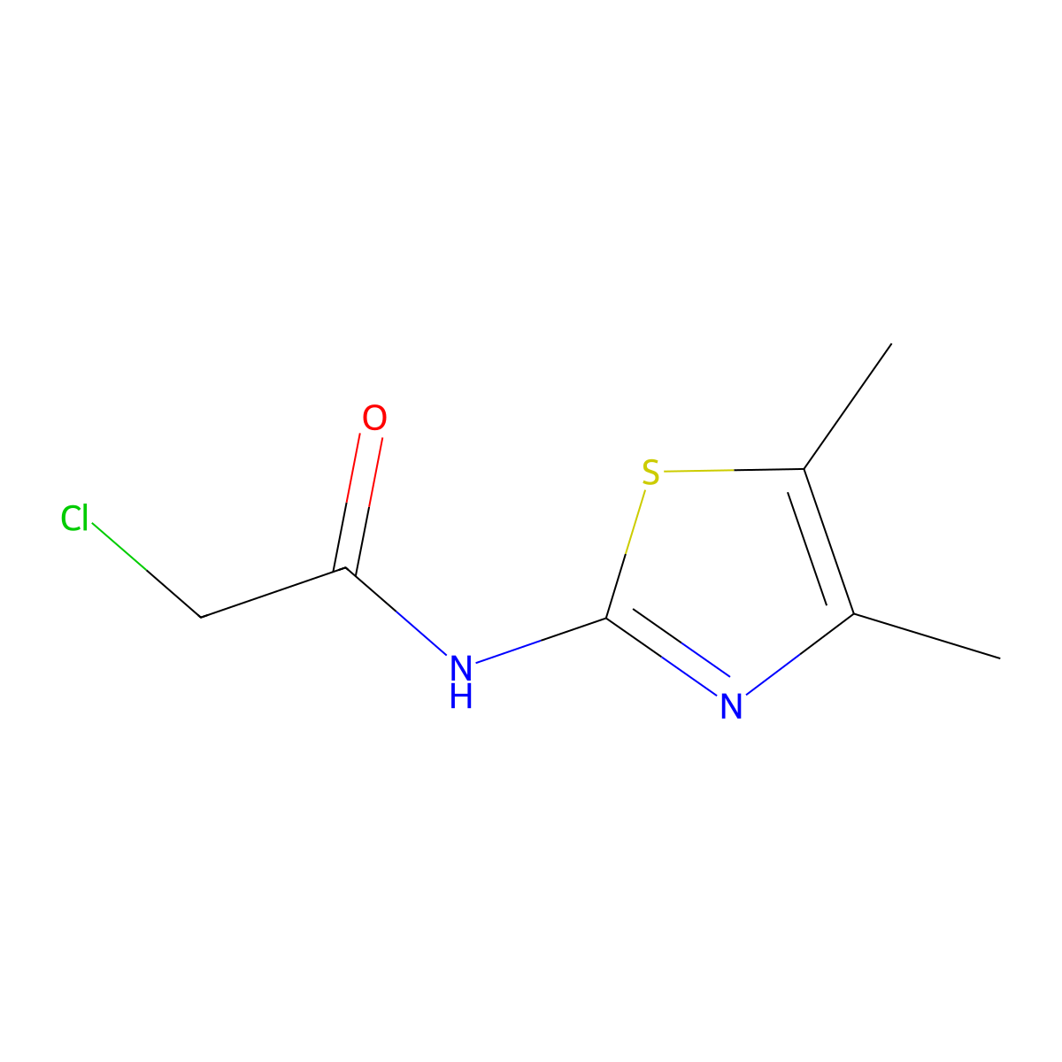 2-chloro-N-(dimethyl-1,3-thiazol-2-yl)acetamide molecular structure, CAS 50772-54-8