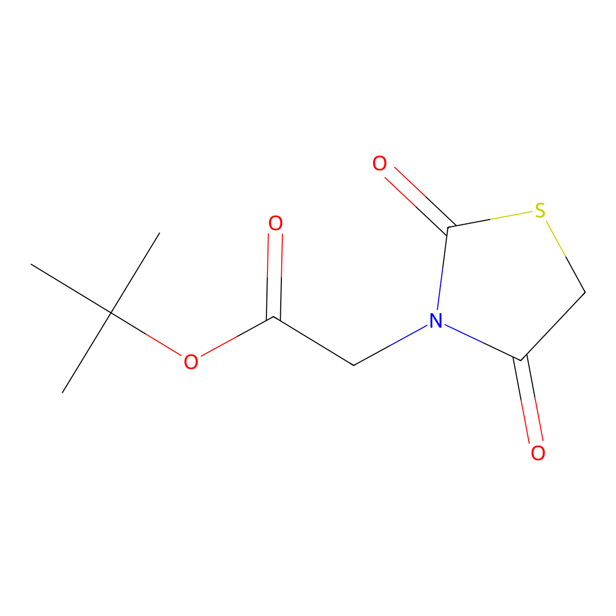 Tert-butyl 2-(2,4-dioxo-1,3-thiazolidin-3-yl)acetate molecular structure, CAS 50773-27-8