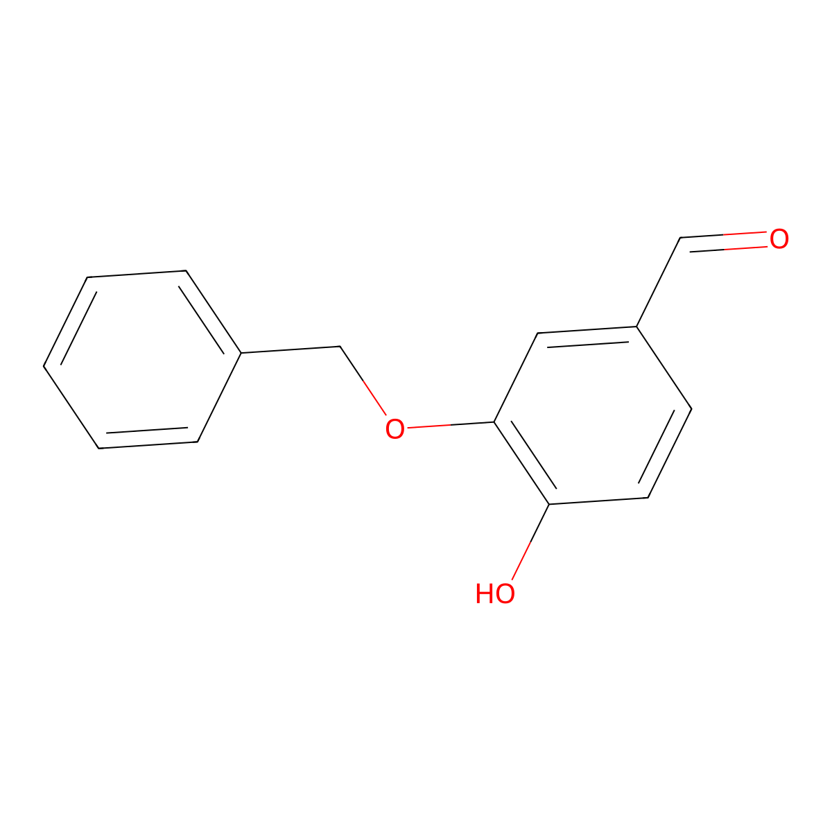 3-Benzyloxy-4-hydroxybenzaldehyde molecular structure, CAS 50773-56-3