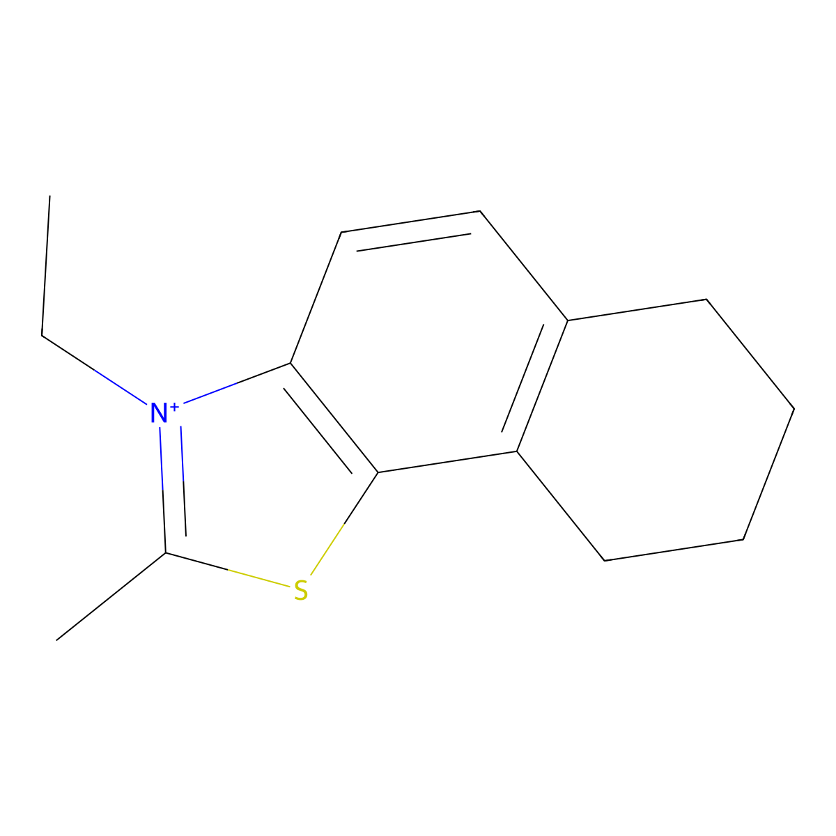 3-Ethyl-2-methyl-6,7,8,9-tetrahydronaphtho[2,1-d][1,3]thiazol-3-ium molecular structure, CAS 50774-67-9