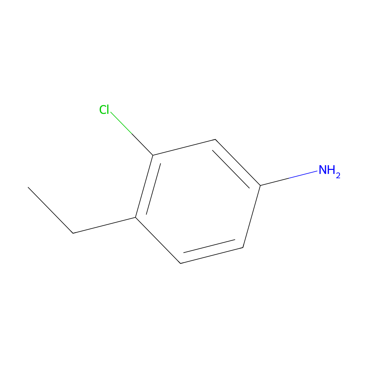 3-Chloro-4-ethylaniline molecular structure, CAS 50775-72-9