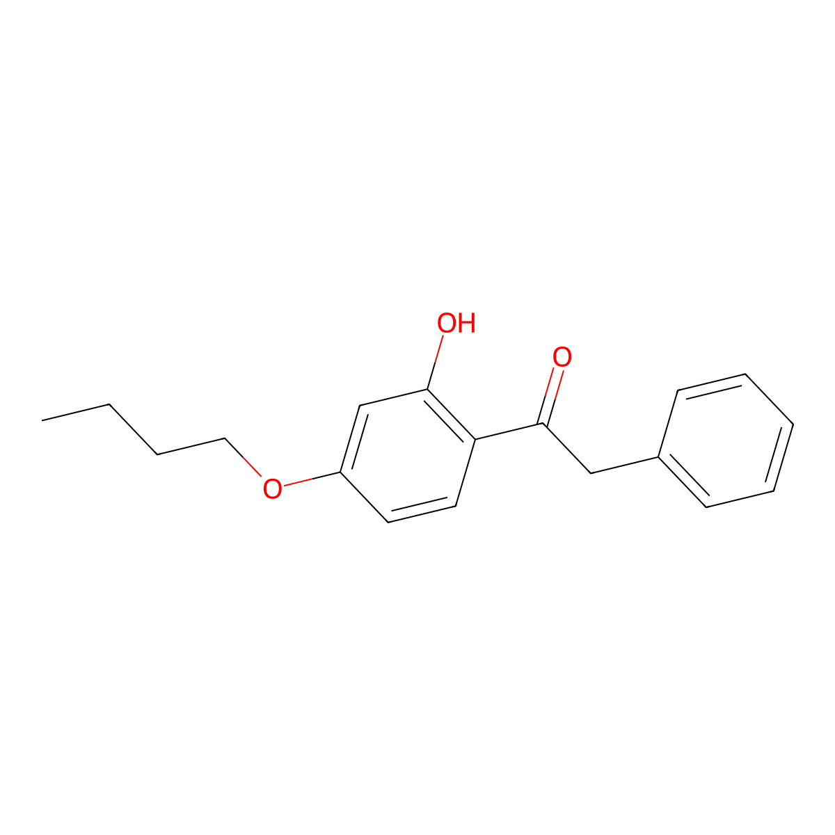 1-(4-Butoxy-2-hydroxyphenyl)-2-phenylethanone molecular structure, CAS 50775-75-2