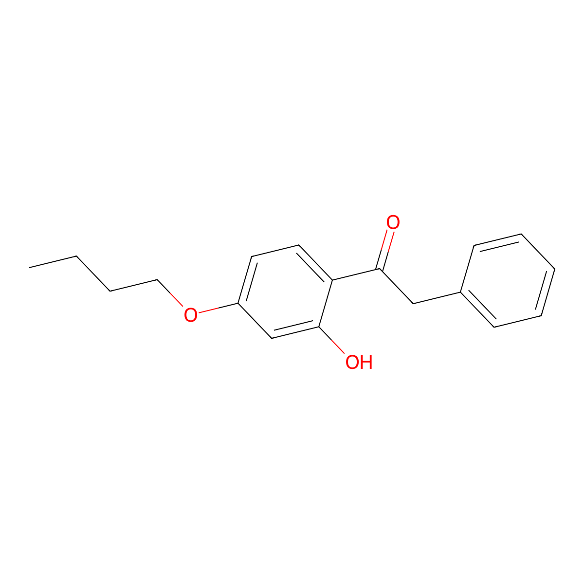 1-(4-Butoxy-2-hydroxyphenyl)-2-phenylethanone molecular structure, CAS 50775-75-2
