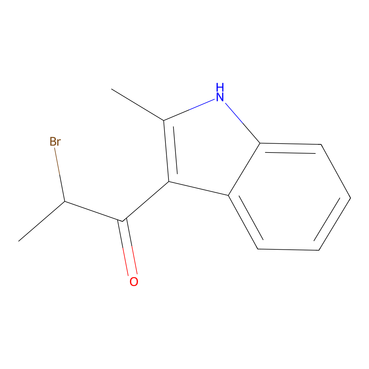 2-bromo-1-(2-methyl-1H-indol-3-yl)propan-1-one molecular structure, CAS 50776-22-2