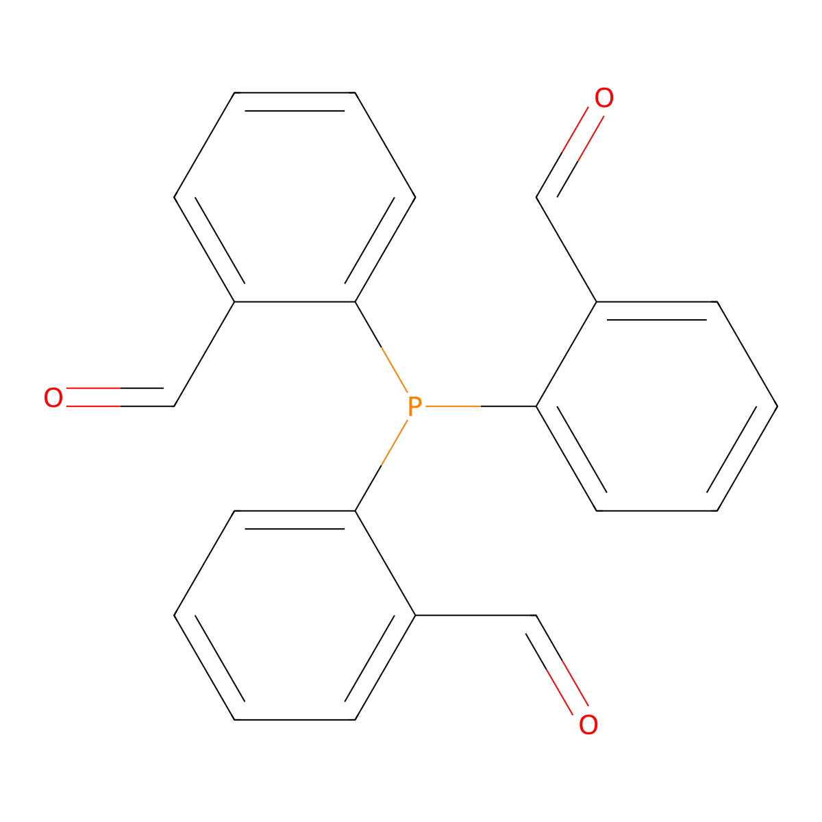 Tris(2-carboxaldehyde)triphenylphosphine molecular structure, CAS 50777-83-8