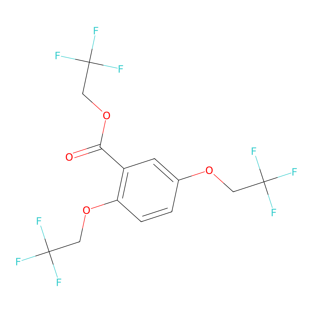 2,2,2-Trifluoroethyl 2,5-bis(2,2,2-trifluoroethoxy)benzoate molecular structure, CAS 50778-57-9