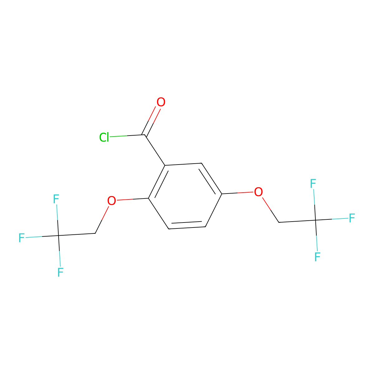 Benzoyl chloride, 2,5-bis(2,2,2-trifluoroethoxy)- molecular structure, CAS 50778-59-1