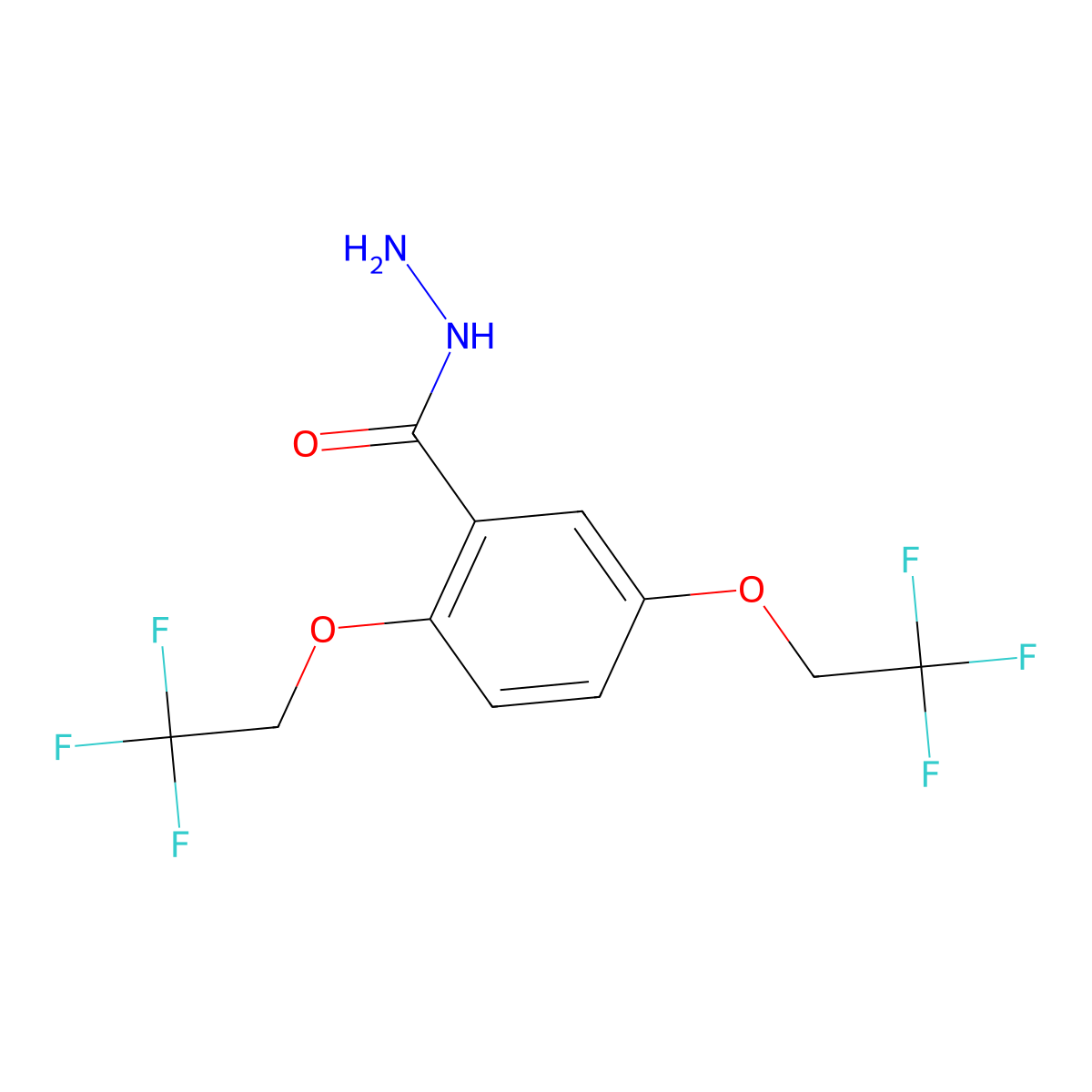 2,5-Bis(2,2,2-trifluoroethoxy)benzoic acid hydrazide molecular structure, CAS 50778-75-1