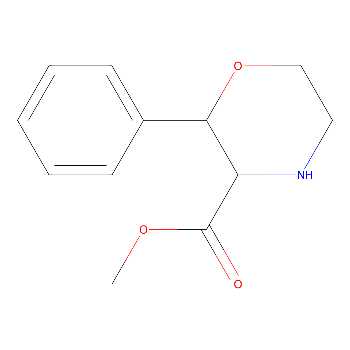 2-Phenyl-morpholine-3-carboxylic acid methyl ester molecular structure, CAS 50784-55-9