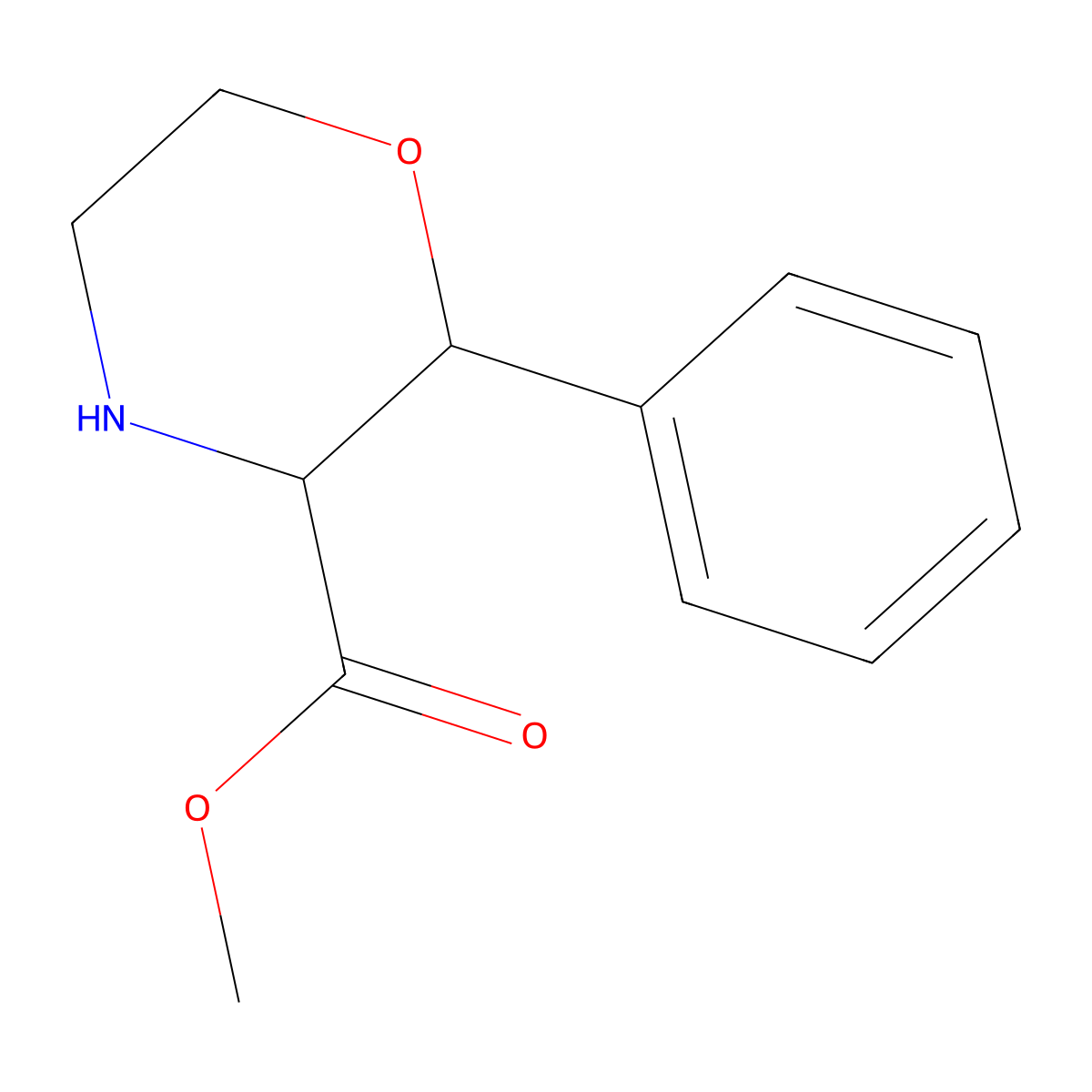 2-Phenyl-morpholine-3-carboxylic acid methyl ester molecular structure, CAS 50784-55-9