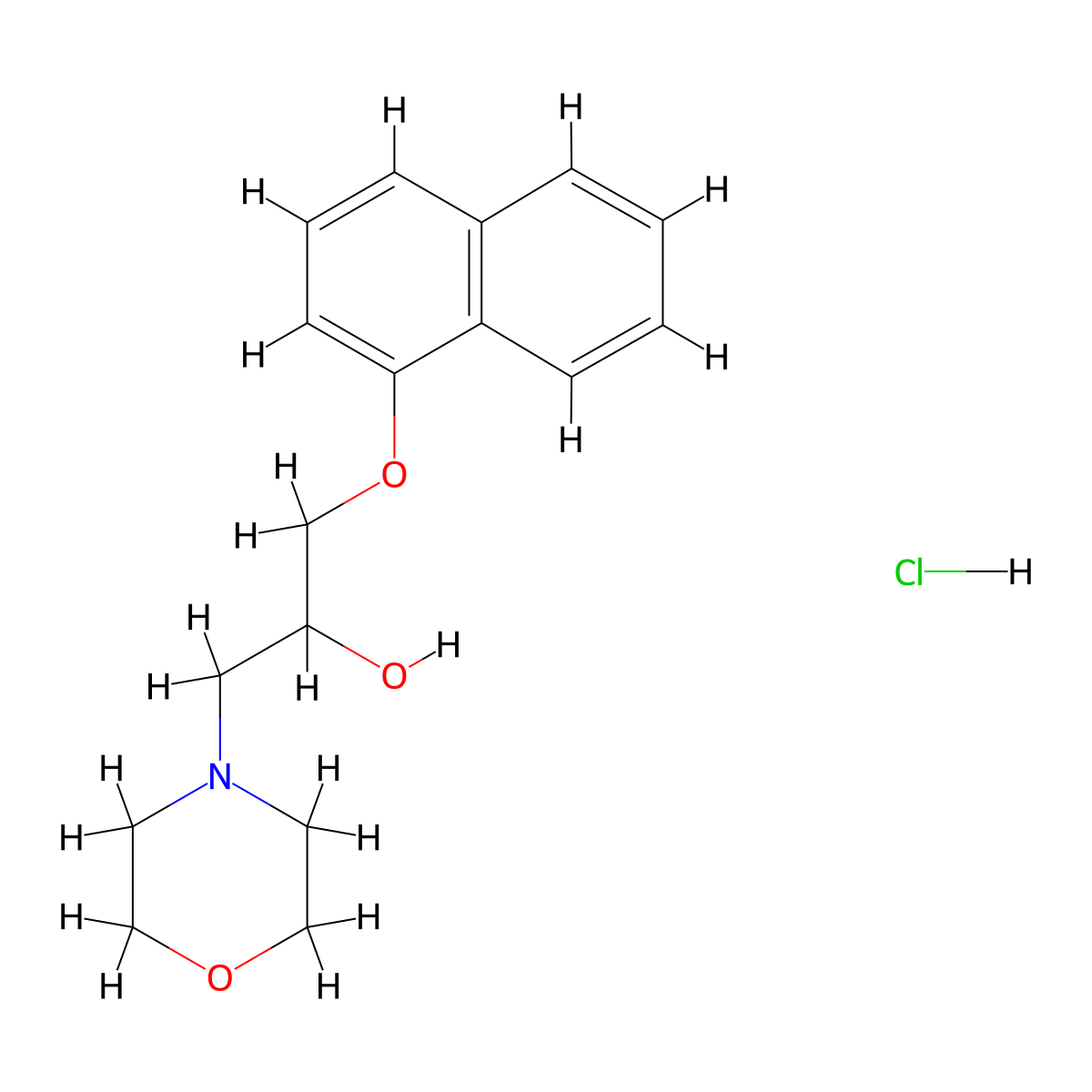 1-Morpholino-3-(naphthalen-1-yloxy)propan-2-ol hydrochloride molecular structure, CAS 50785-52-9