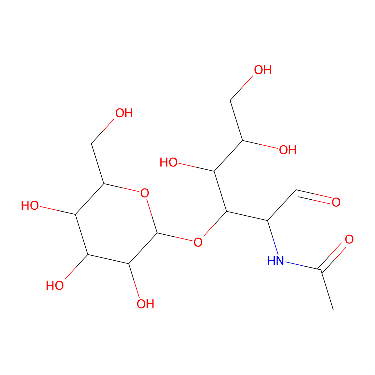 Gal(beta1-3)GlcNAc molecular structure, CAS 50787-09-2
