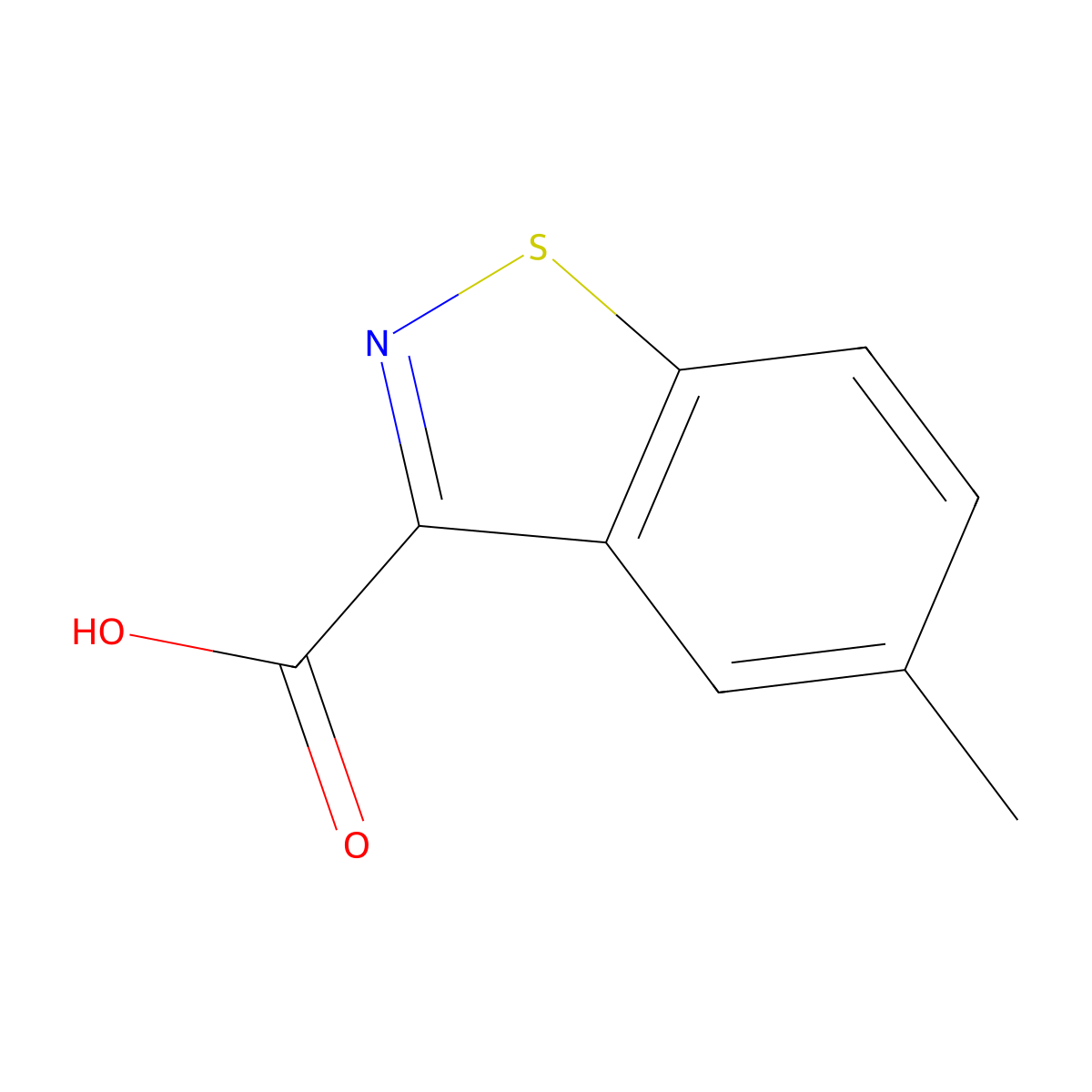 5-Methyl-1,2-benzothiazole-3-carboxylic acid molecular structure, CAS 50789-12-3