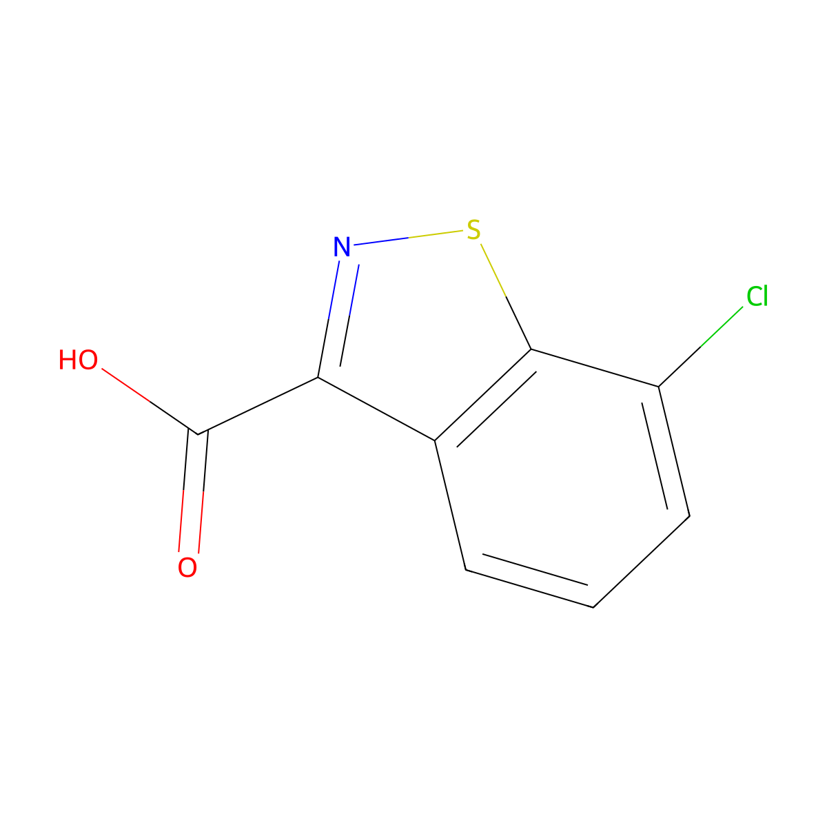 7-Chloro-1,2-benzothiazole-3-carboxylic acid molecular structure, CAS 50789-17-8