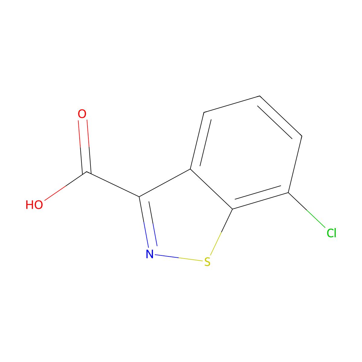7-Chloro-1,2-benzothiazole-3-carboxylic acid molecular structure, CAS 50789-17-8