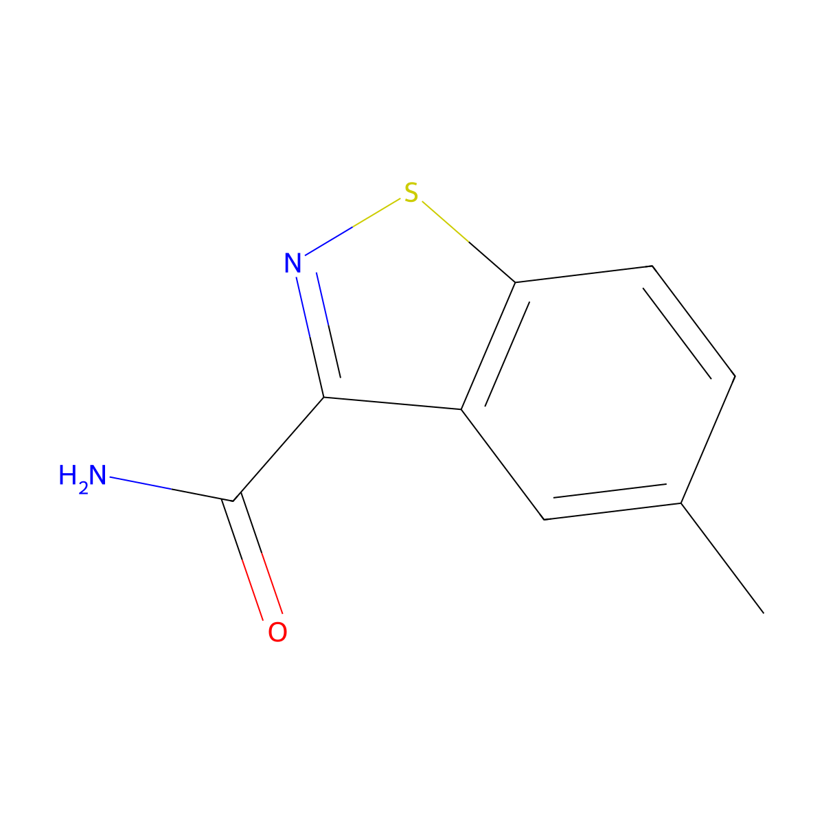 5-Methyl-1,2-benzothiazole-3-carboxamide molecular structure, CAS 50789-18-9