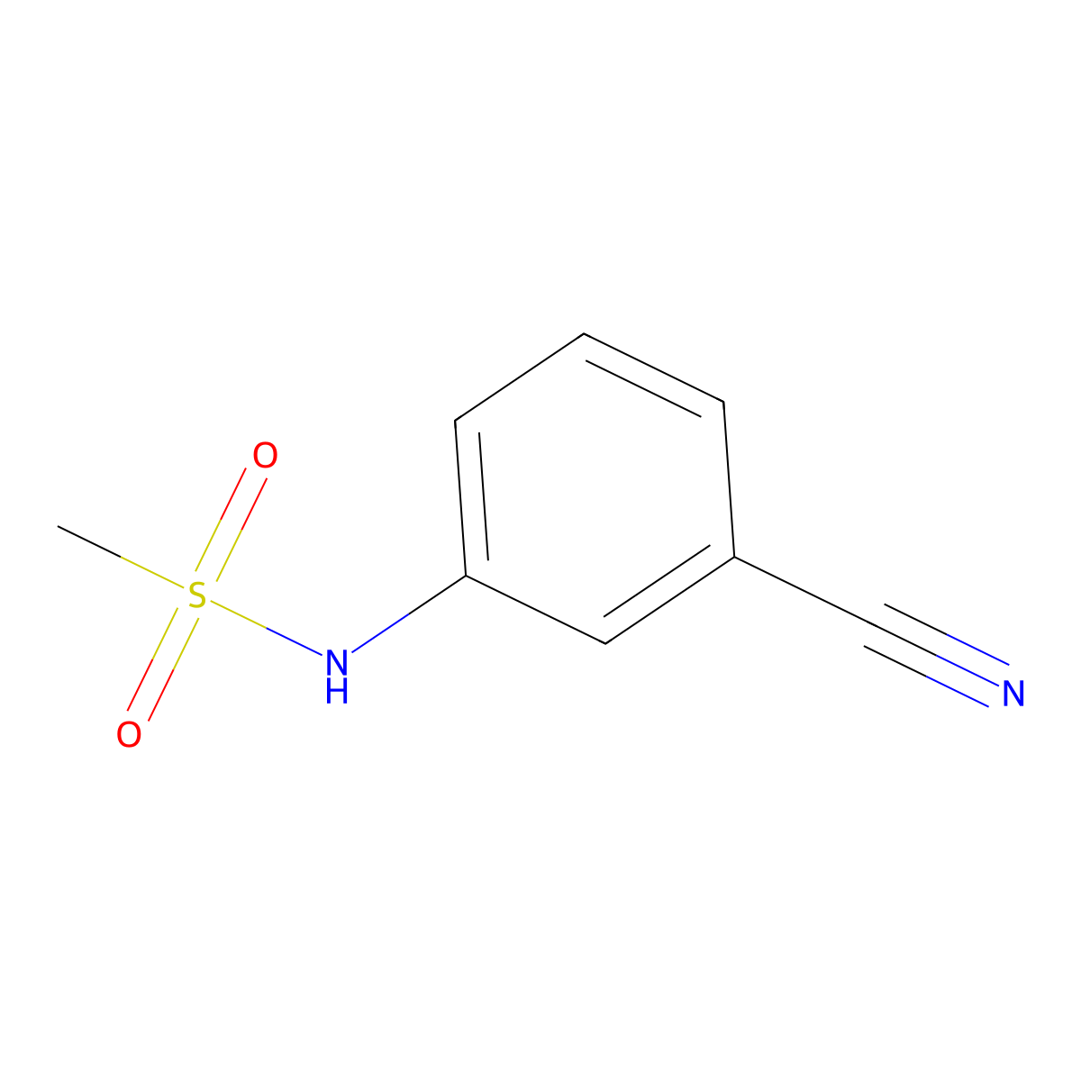 N-(3-cyanophenyl)methanesulfonamide molecular structure, CAS 50790-30-2