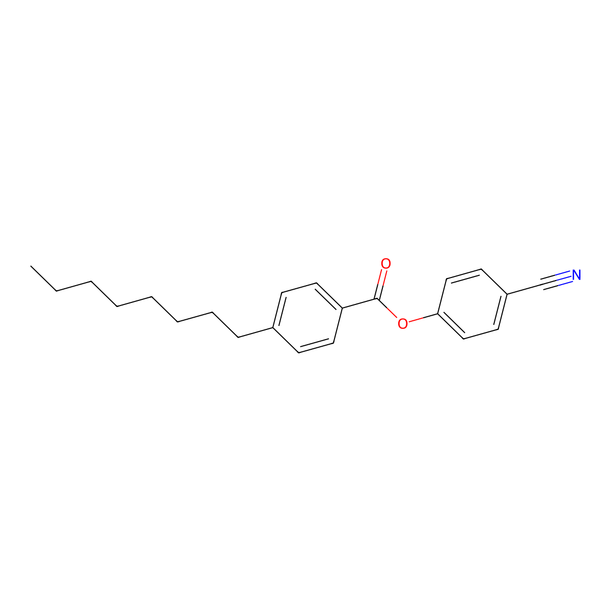 Benzoic acid, 4-octyl-, 4-cyanophenyl ester molecular structure, CAS 50793-86-7
