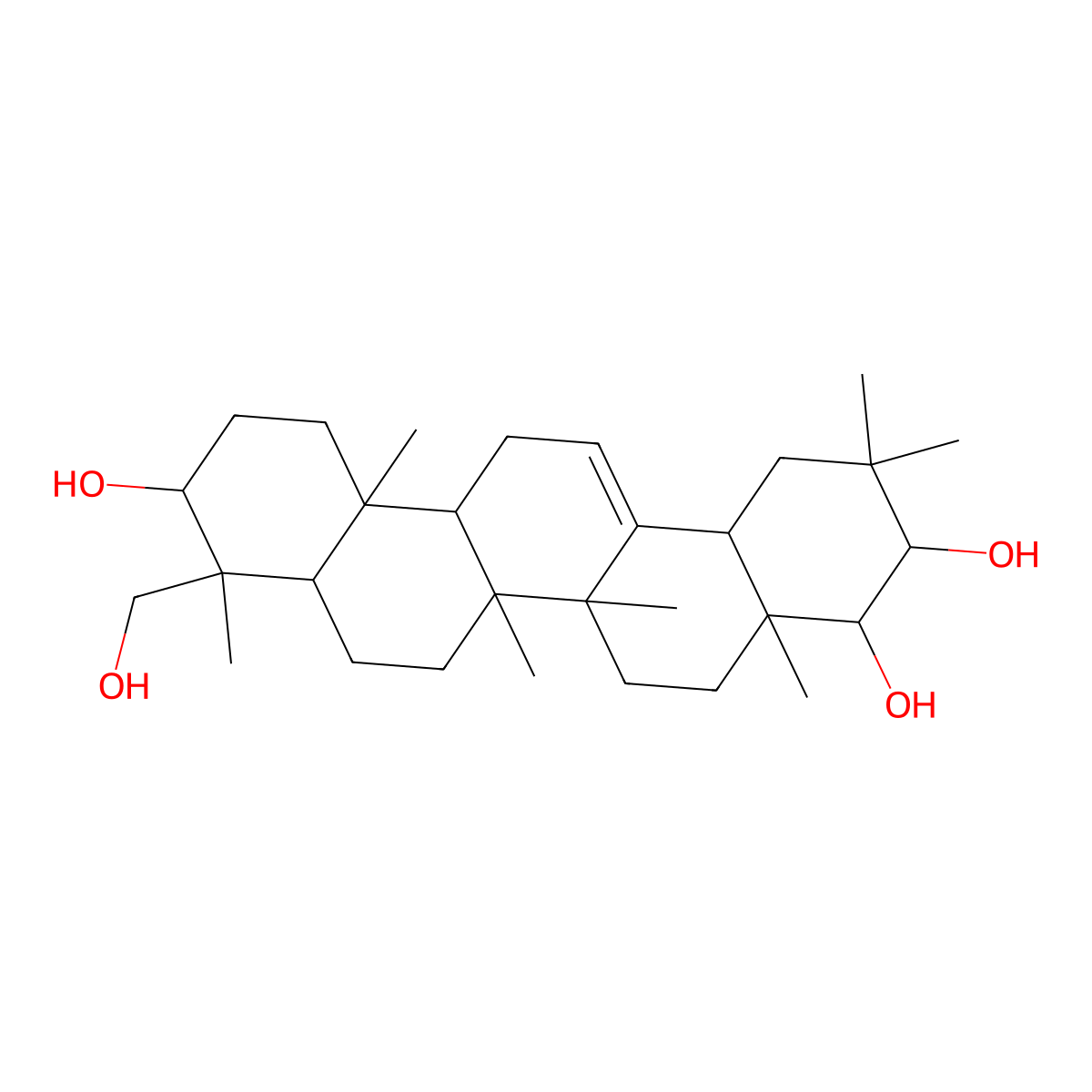 Soyasapogenol A molecular structure, CAS 508-01-0