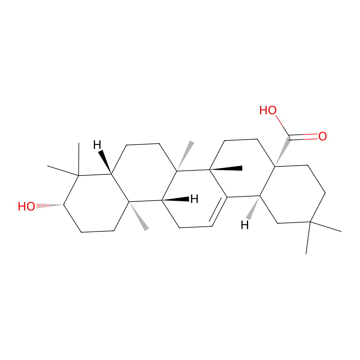 Oleanolic Acid molecular structure, CAS 508-02-1