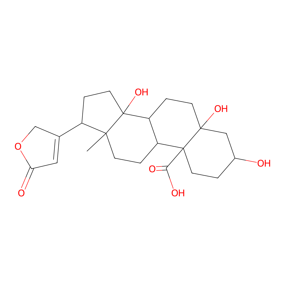 Strophanthidinic acid molecular structure, CAS 508-64-5