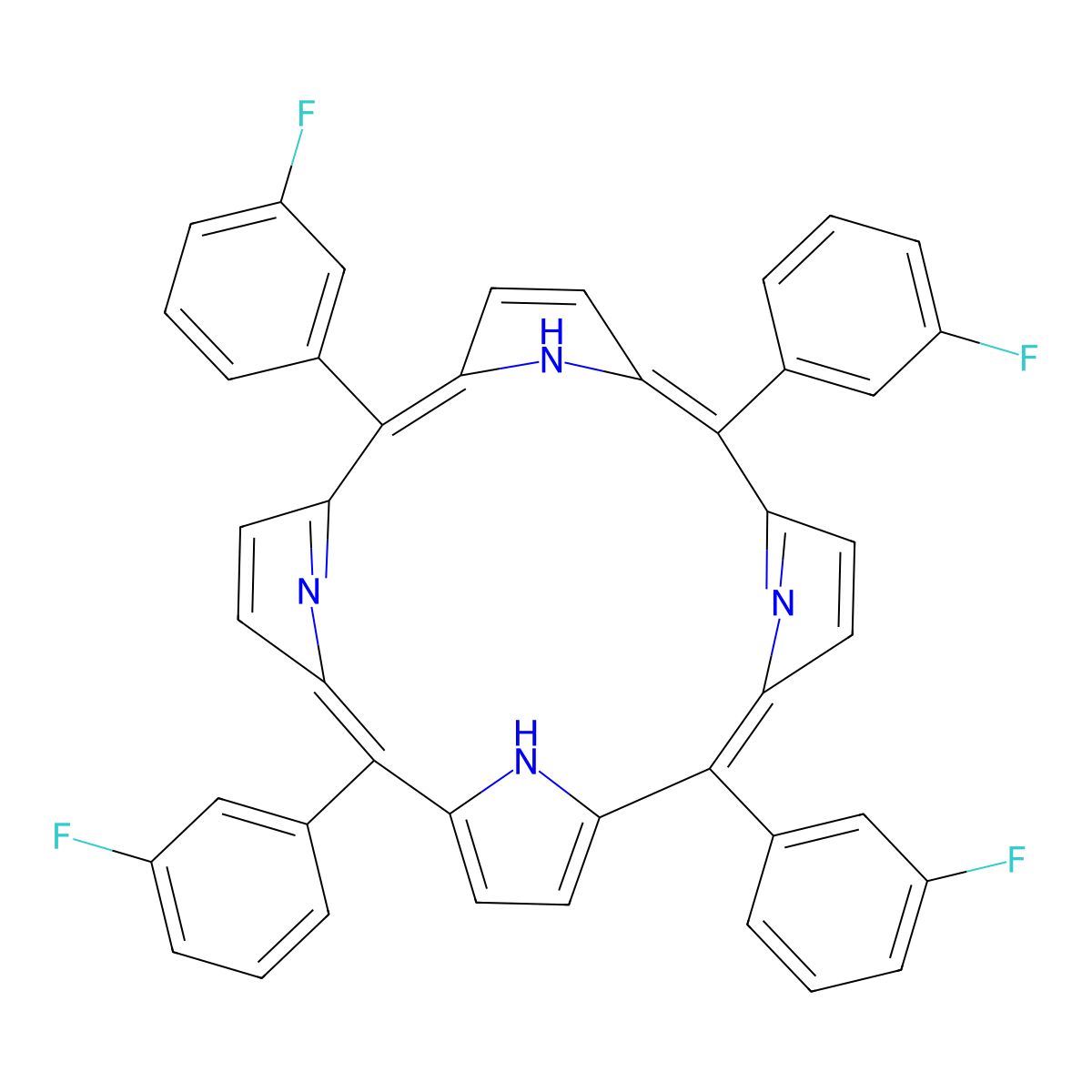 meso-Tetra (3-fluorophenyl) porphine molecular structure, CAS 50800-86-7