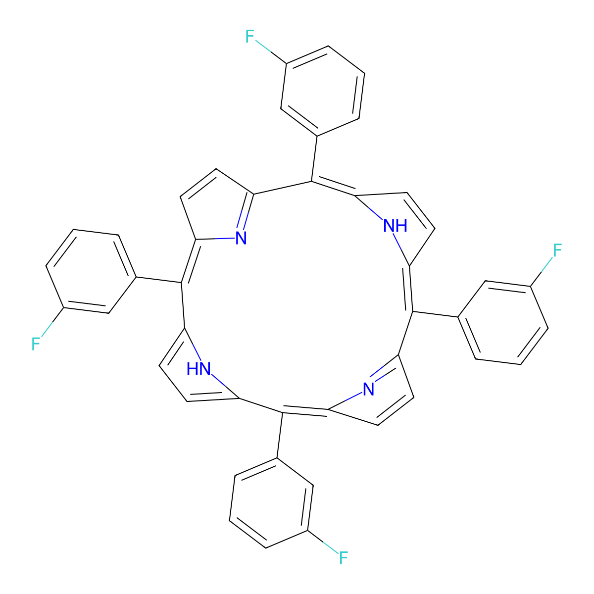 meso-Tetra (3-fluorophenyl) porphine molecular structure, CAS 50800-86-7