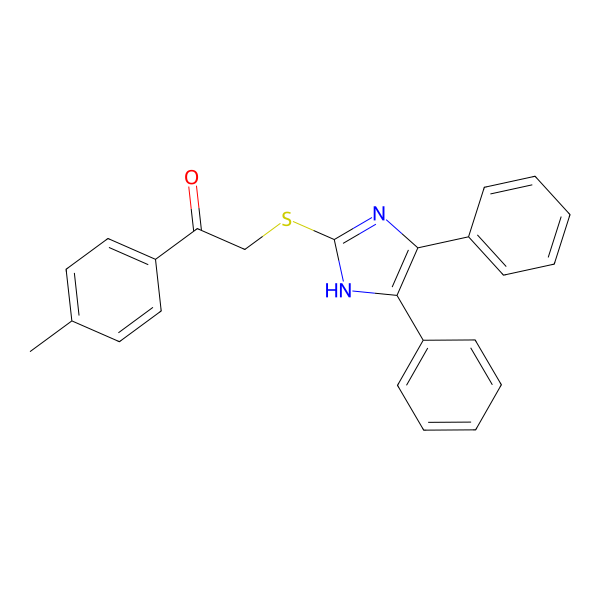 2-[(4,5-diphenyl-1H-imidazol-2-yl)sulfanyl]-1-(4-methylphenyl)ethanone molecular structure, CAS 50802-88-5