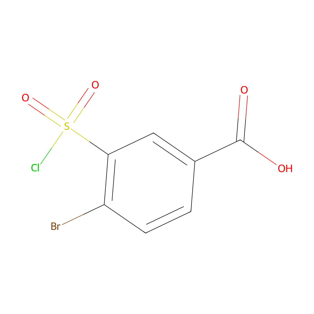 4-Bromo-3-(chlorosulfonyl)benzoic acid molecular structure, CAS 50803-23-1