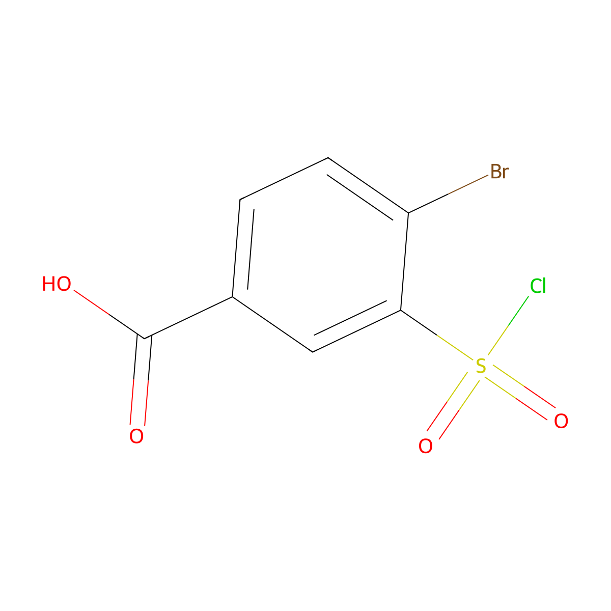 4-Bromo-3-(chlorosulfonyl)benzoic acid molecular structure, CAS 50803-23-1