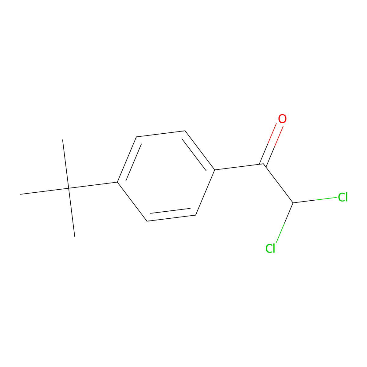 2,2-Dichloro-1-(4-(1,1-dimethylethyl)phenyl)ethan-1-one molecular structure, CAS 50807-17-5