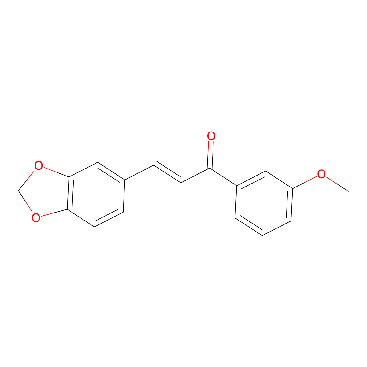 (2E)-3-(2H-1,3-Benzodioxol-5-yl)-1-(3-methoxyphenyl)prop-2-en-1-one molecular structure, CAS 508169-92-4