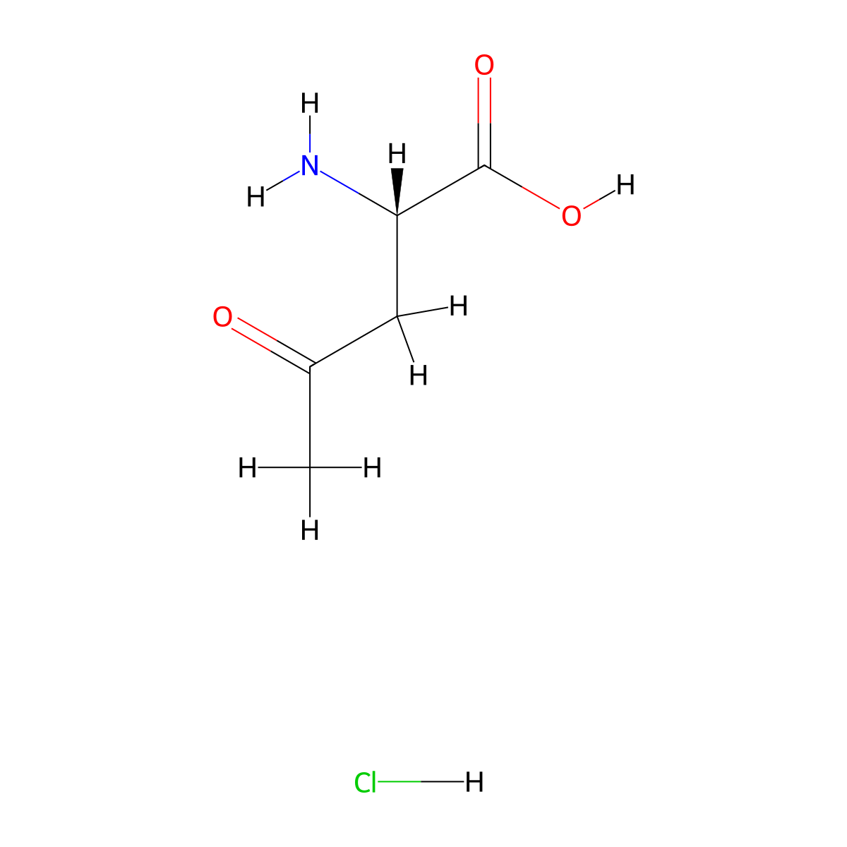 (2S)-2-amino-4-oxopentanoic acid;hydrochloride molecular structure, CAS 50817-16-8
