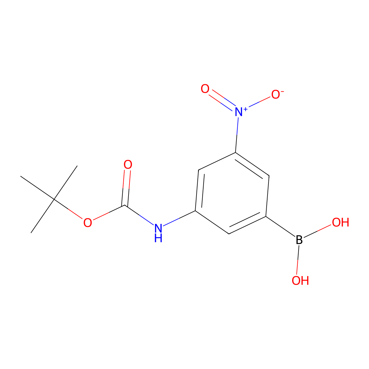 (3-((tert-Butoxycarbonyl)amino)-5-nitrophenyl)boronic acid molecular structure, CAS 508178-11-8