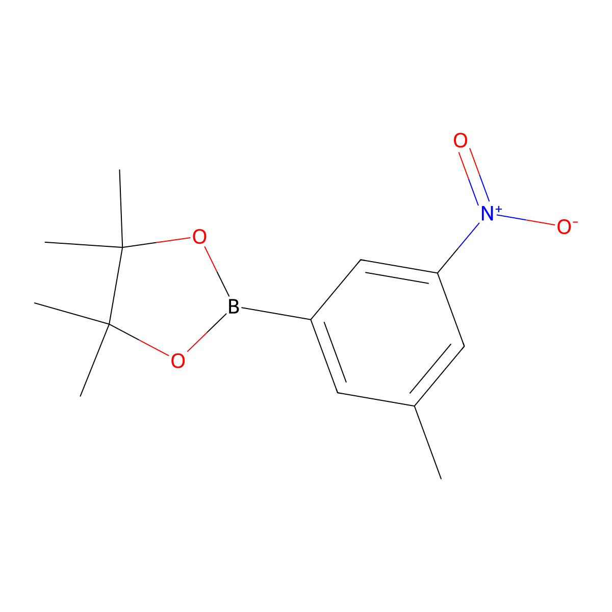4,4,5,5-Tetramethyl-2-(3-methyl-5-nitrophenyl)-1,3,2-dioxaborolane molecular structure, CAS 508178-15-2