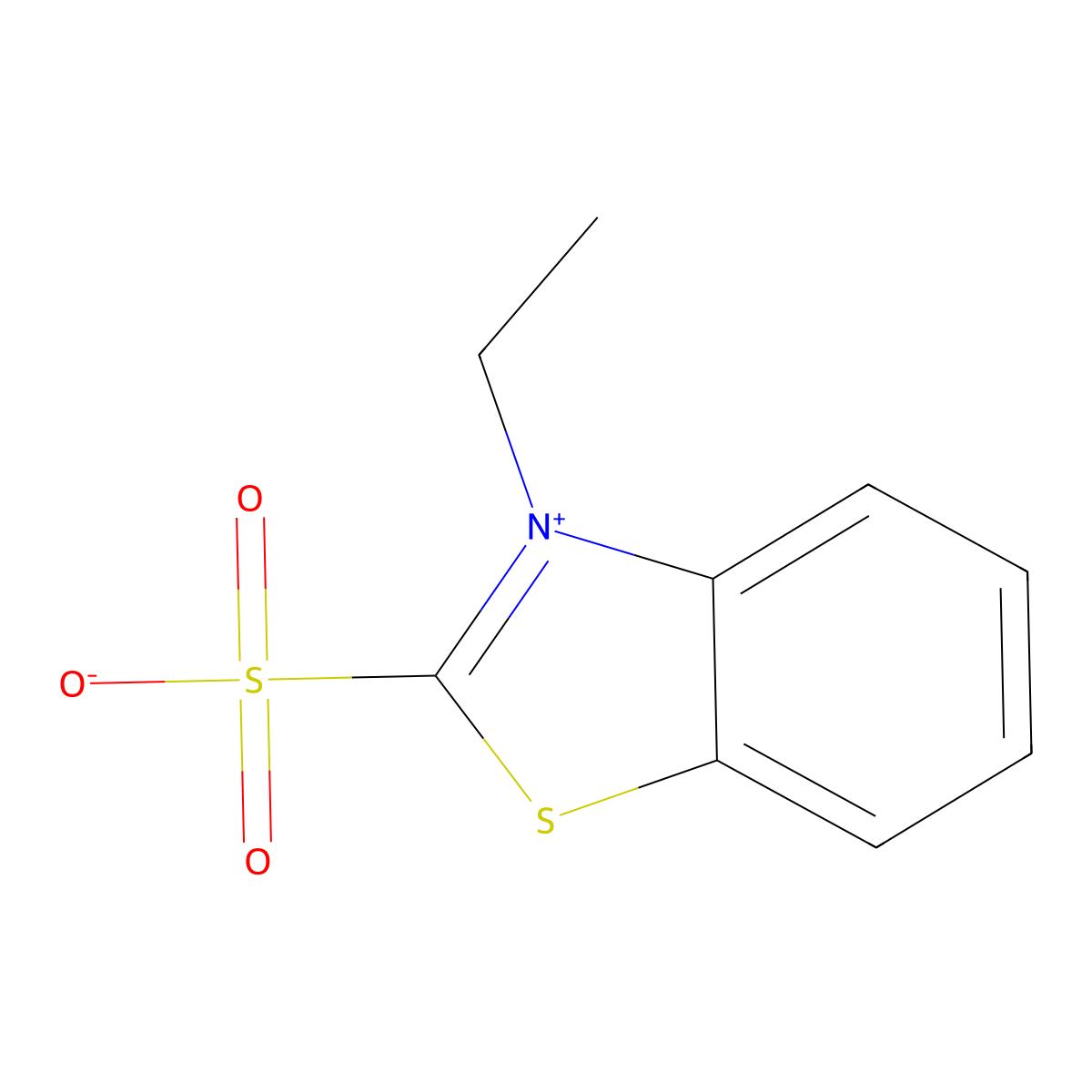 benzothiazolium, 3-ethyl-2-sulfo-, inner salt molecular structure, CAS 50818-84-3