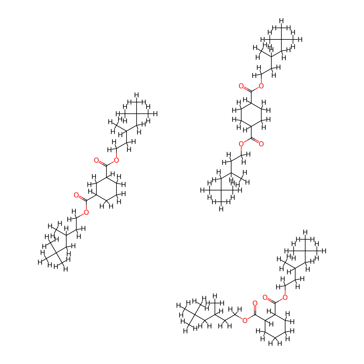 Diisononyl cyclohexanedicarboxylate molecular structure, CAS 508181-38-2